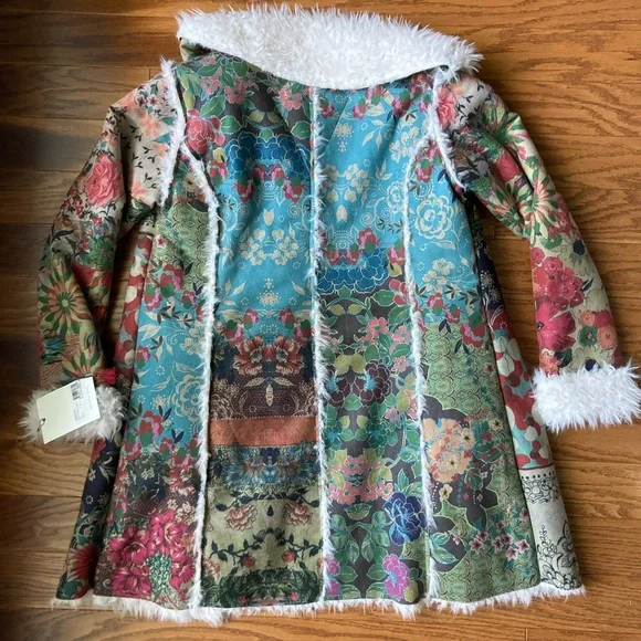 NWT Johnny Was Biya Printed Suede Floral Coat-Size Small - Picture 6 of 10